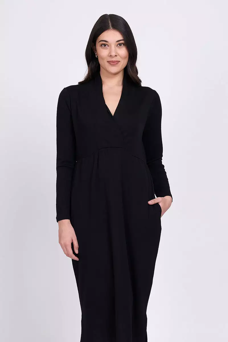 Foil - Wrap Me Up Merino Dress - Black