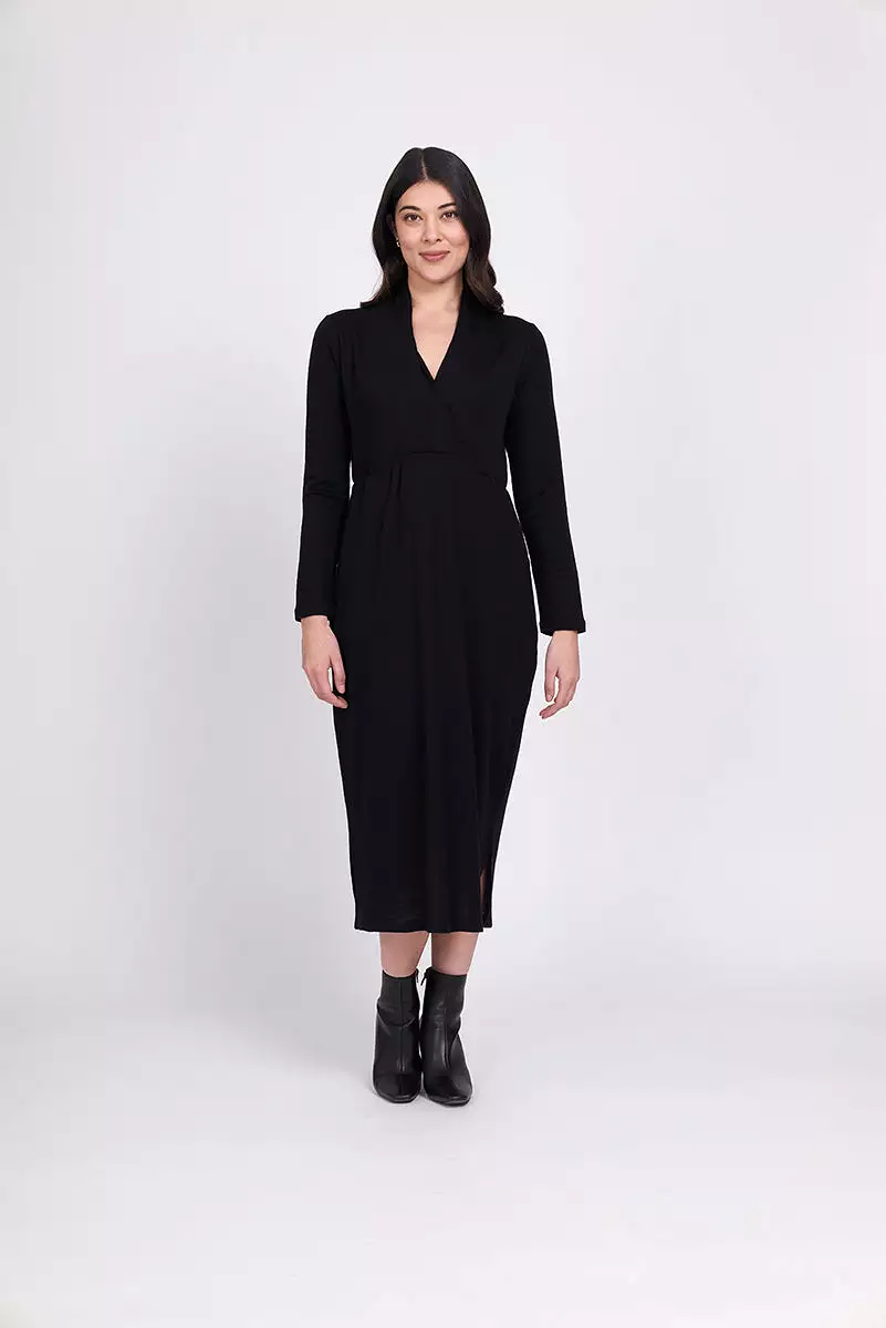 Foil - Wrap Me Up Merino Dress - Black