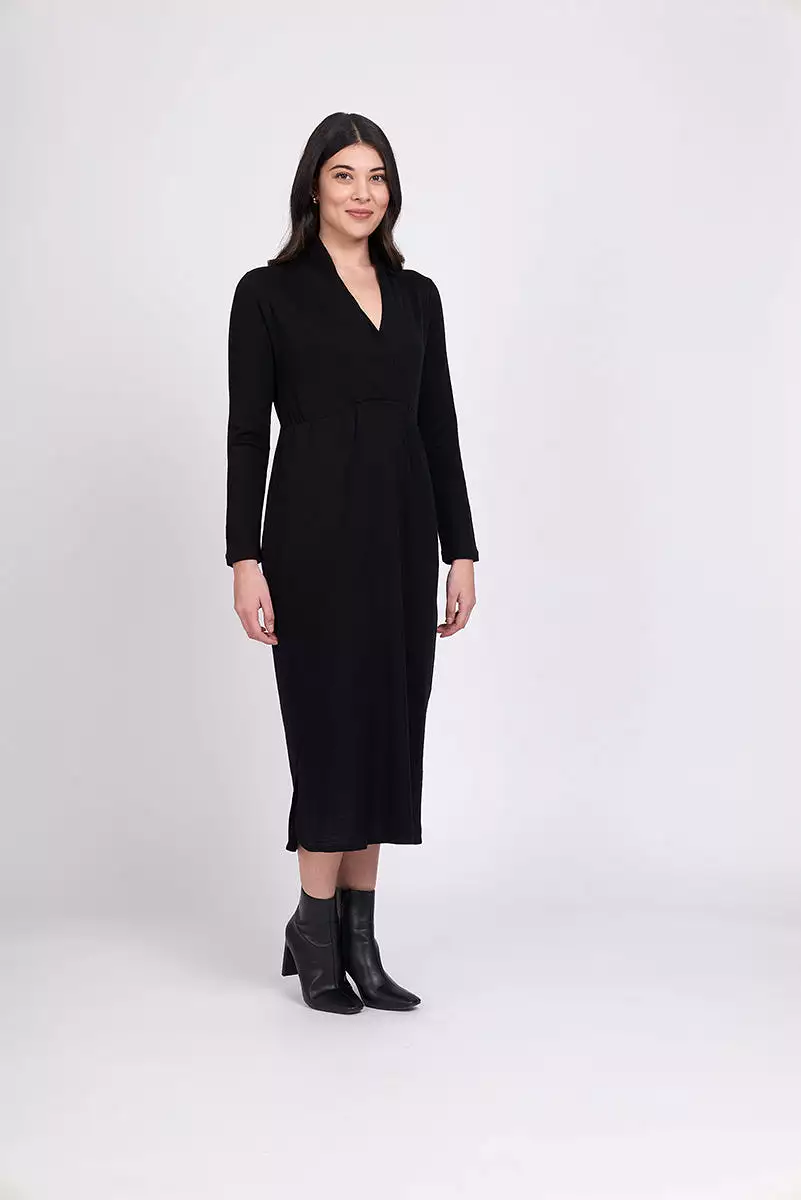 Foil - Wrap Me Up Merino Dress - Black