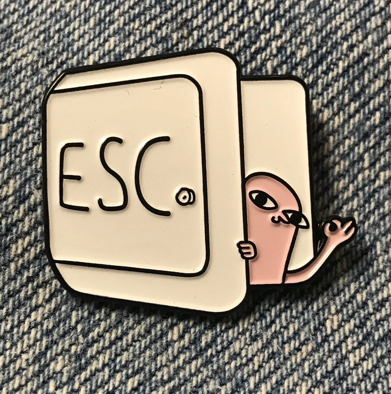 Funny Humor Escape Laptop Key Enamel Pin