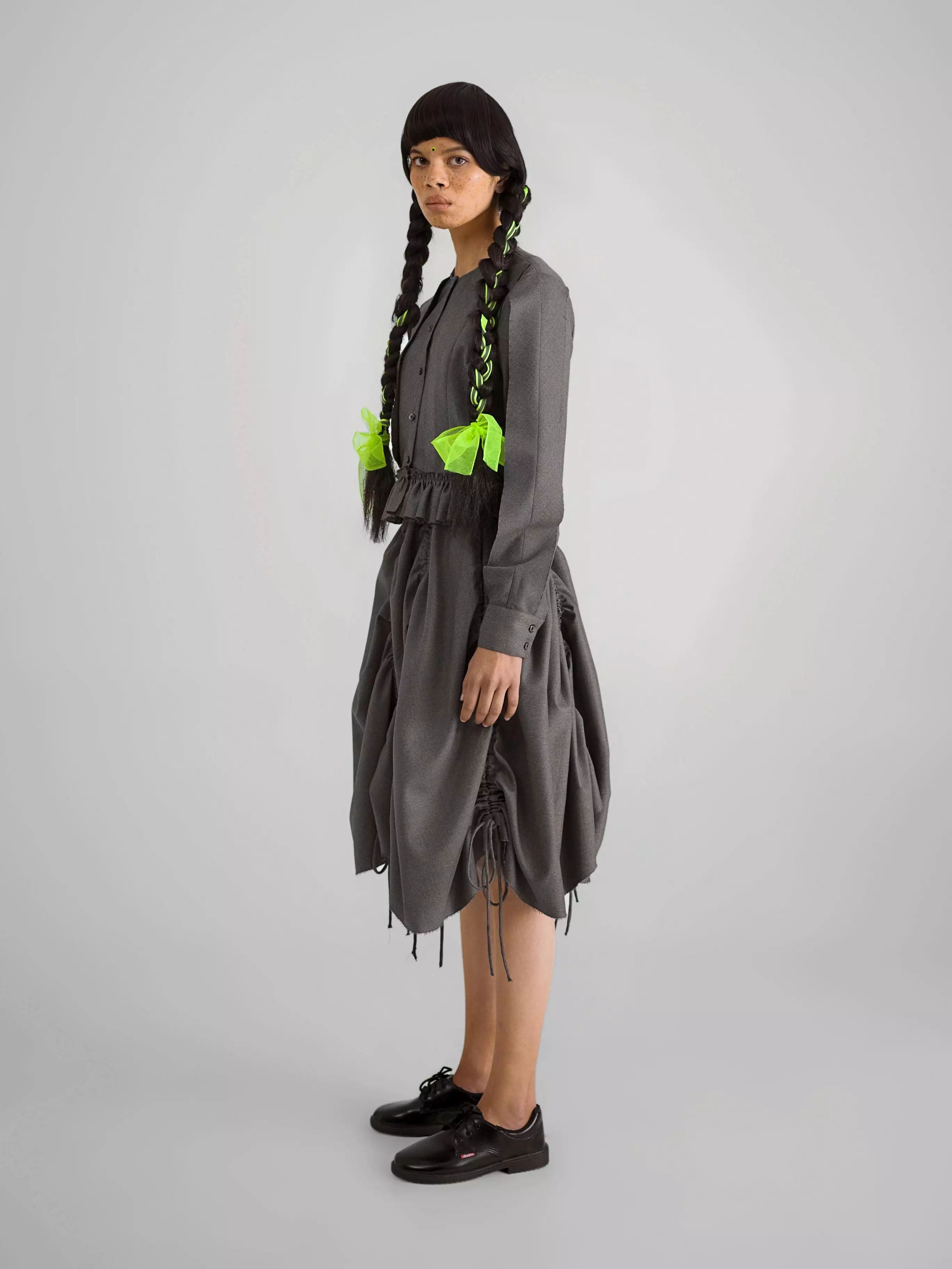 GATHERED SKIRT GREY