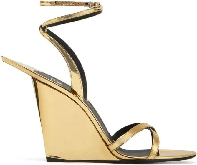 Giuseppe Zanotti Pris 105mm wedge sandals Gold