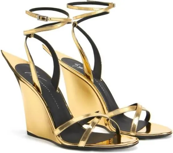 Giuseppe Zanotti Pris 105mm wedge sandals Gold