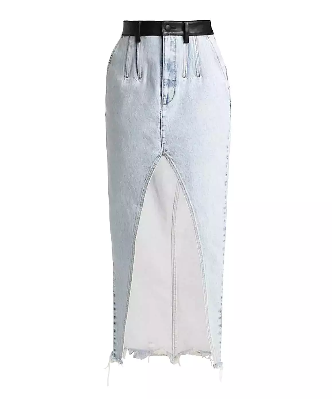 High Middle Slit Denim Long Skirt