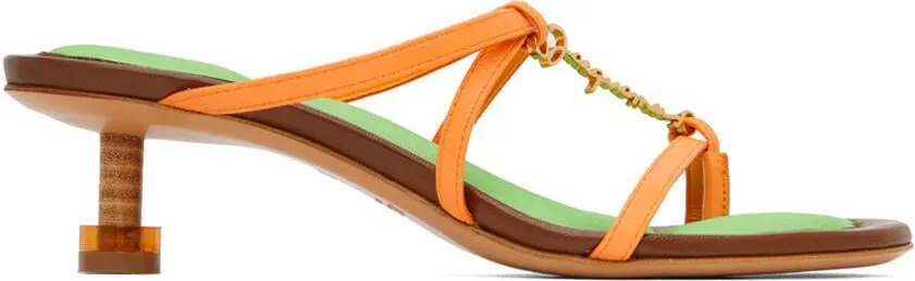 Jacquemus Orange Le Raphia 'Les Sandales Basses Pralu' Heels