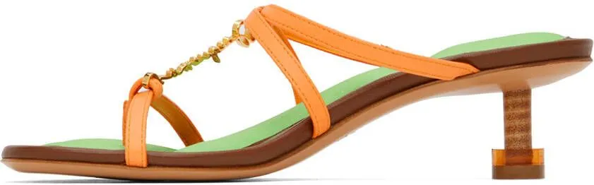 Jacquemus Orange Le Raphia 'Les Sandales Basses Pralu' Heels