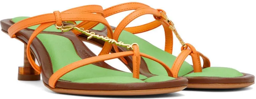 Jacquemus Orange Le Raphia 'Les Sandales Basses Pralu' Heels