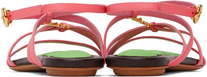 Jacquemus Pink Le Raphia 'Les Sandales Pralu Plates' Sandals