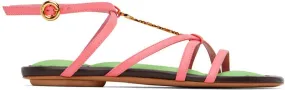 Jacquemus Pink Le Raphia 'Les Sandales Pralu Plates' Sandals