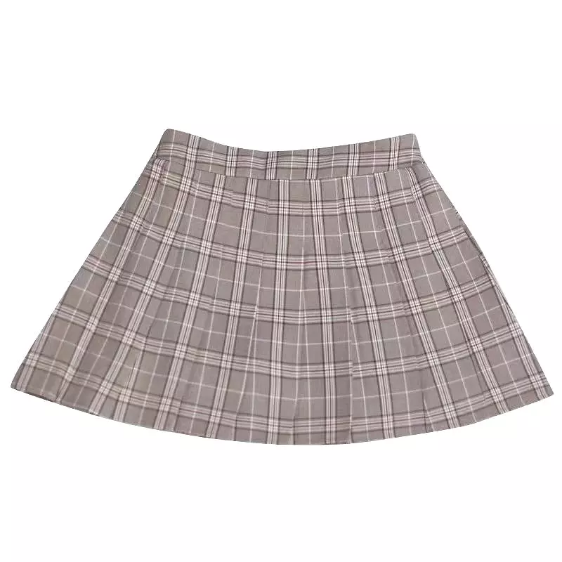 JAPANESE HIGH WAIST ELASTIC PLAID SKIRT BY61075