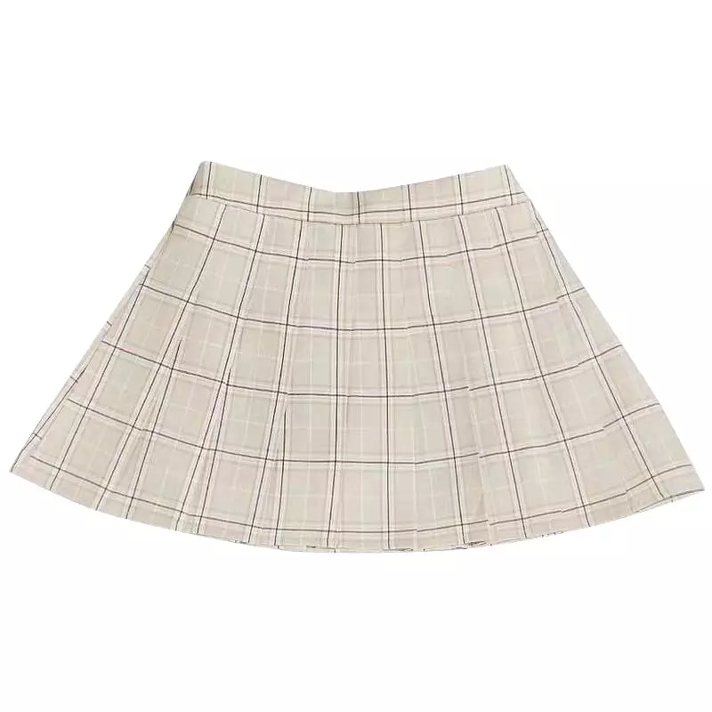 JAPANESE HIGH WAIST ELASTIC PLAID SKIRT BY61075