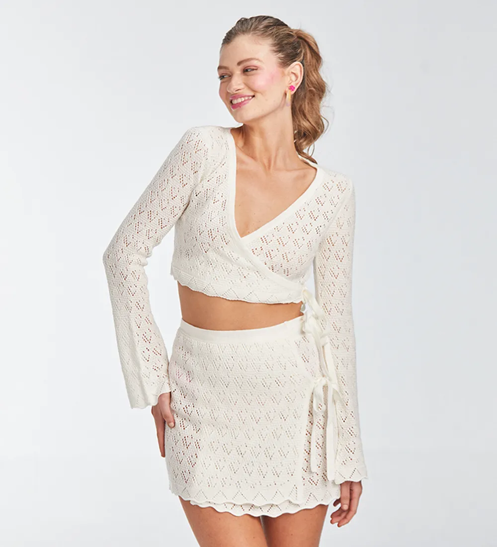 Kaia Ivory Knitted Skirt