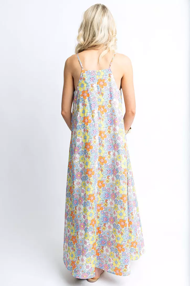 London Floral Ruffle Maxi Dress