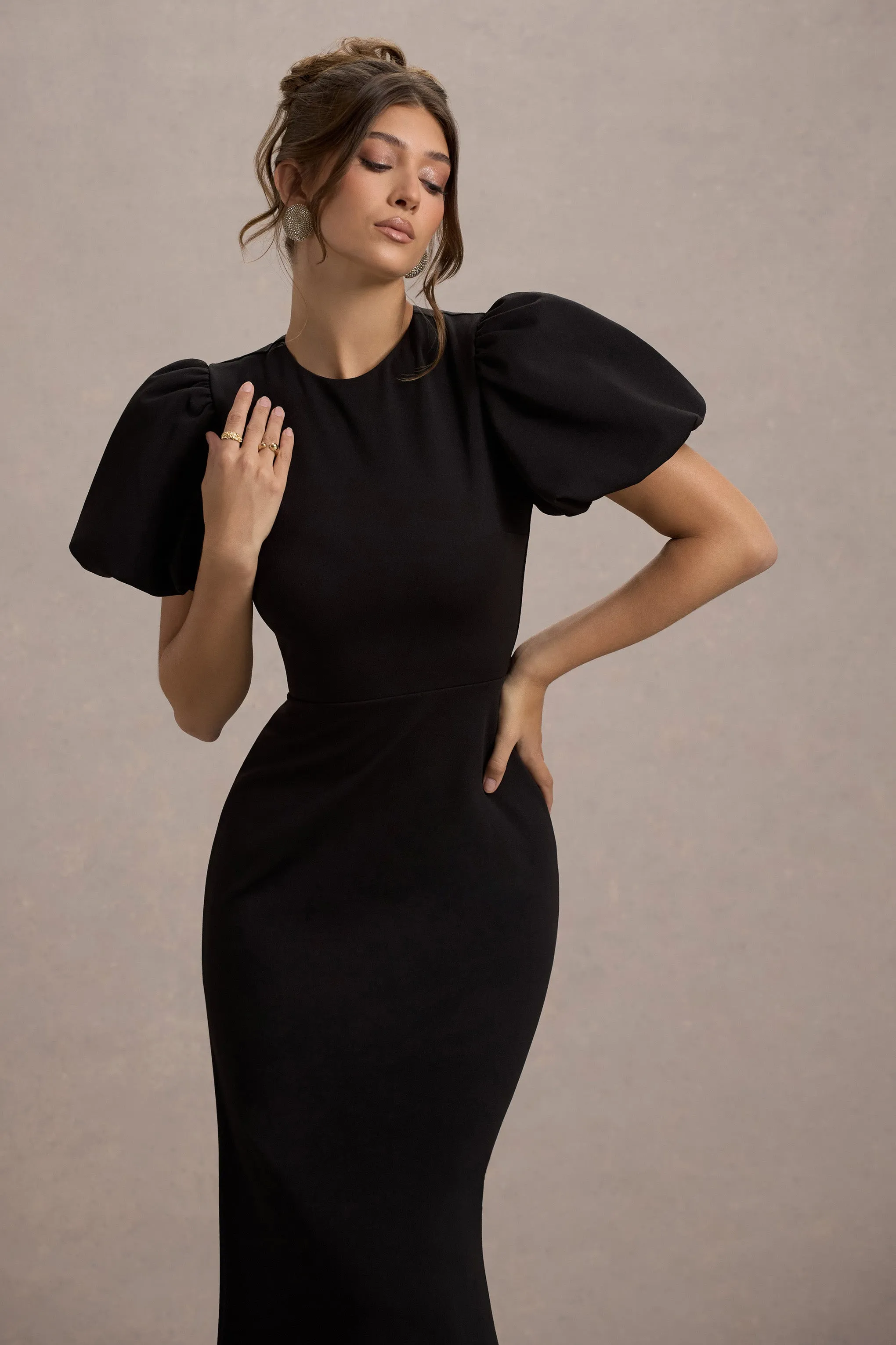 Love Letters | Black Puff-Sleeve Maxi Dress