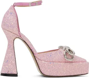 MACH & MACH Pink Double Bow Platform Heels