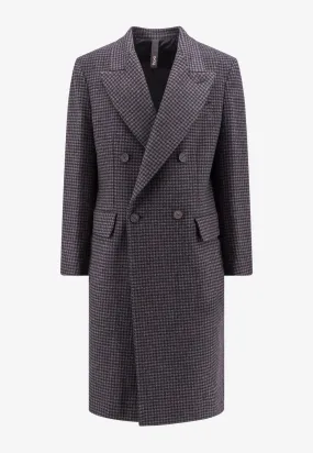 Martinafranca Houndstooth Wool-Blend Coat