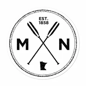 Minnesota Seal | MN, Est 1858, Oars Vinyl Laptop Sticker