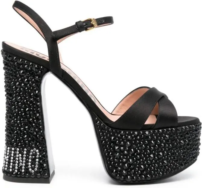 Moschino 145mm crystal-embellished sandals Black