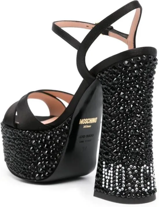 Moschino 145mm crystal-embellished sandals Black