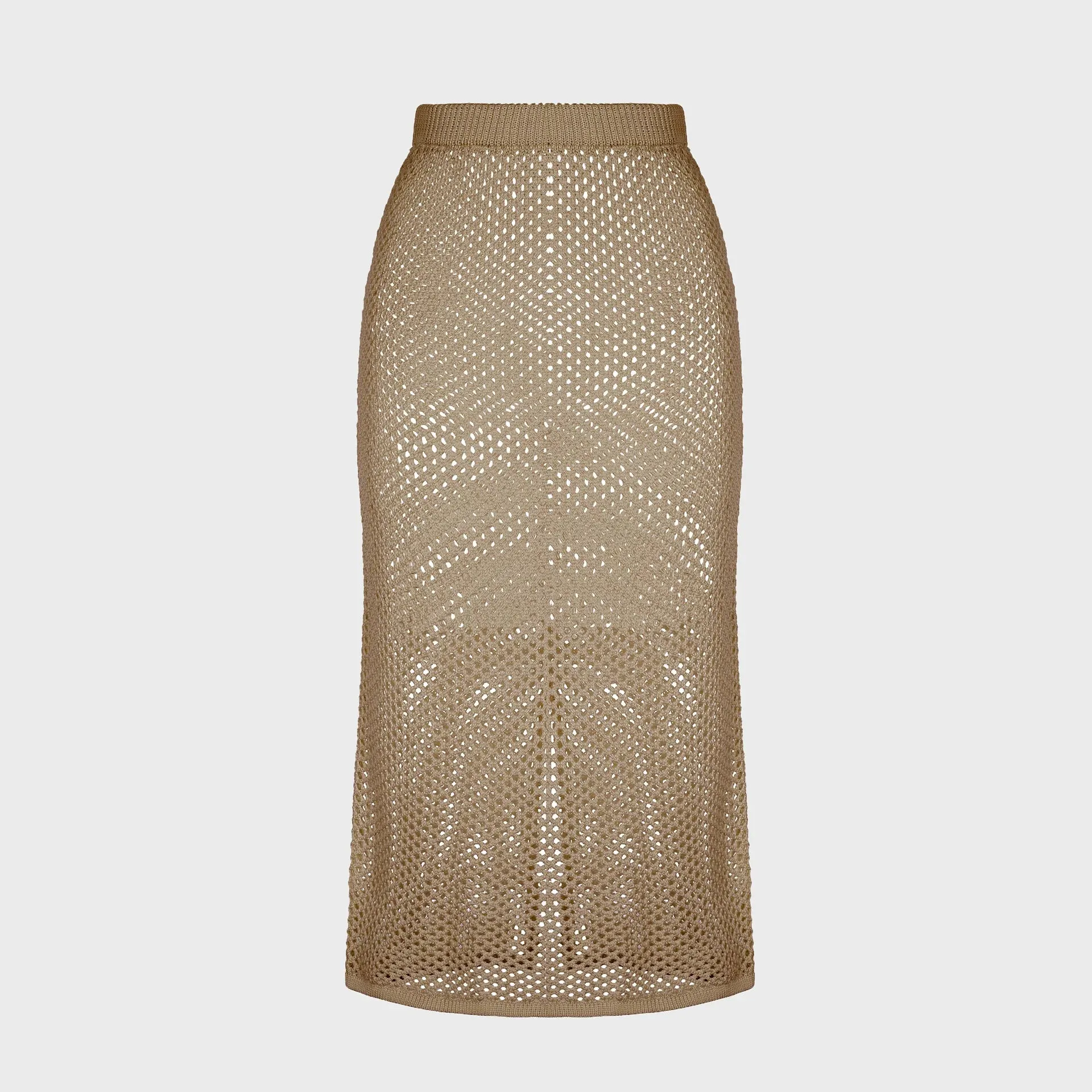 Mozhdeh Matin Net Skirt Sand