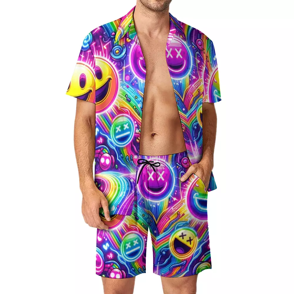 Neon Joy Men's Rave Two-Piece Shorts Set