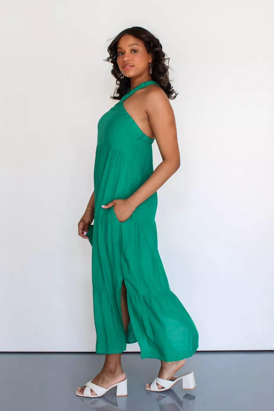 On Vacay Maxi Dress in Green