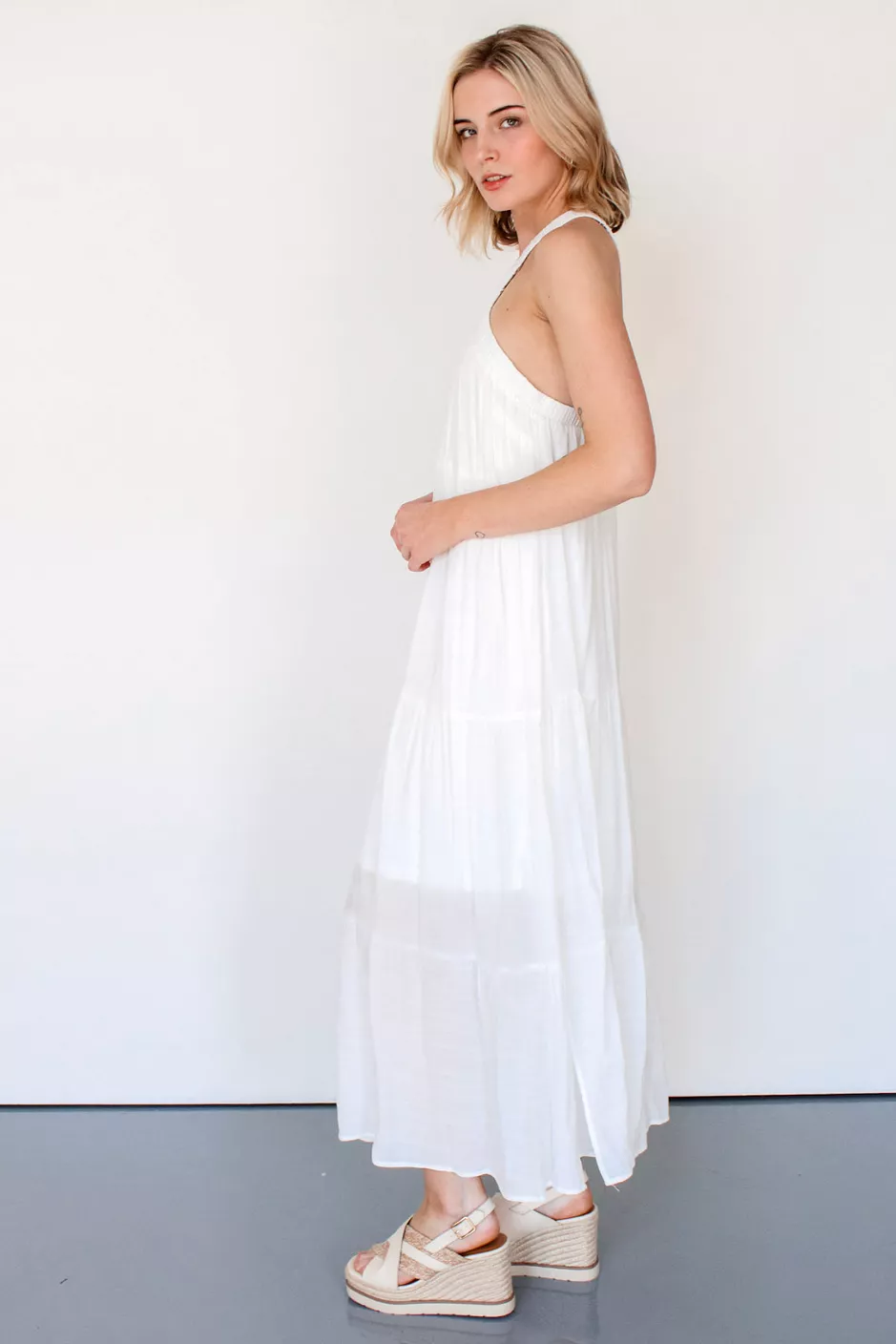 On Vacay Maxi Dress in White