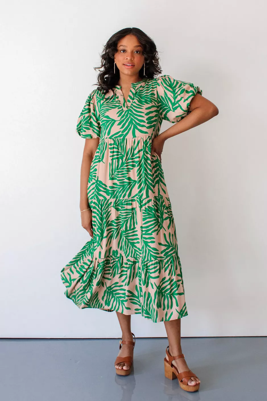 Palm Tree Dreams Midi Dress