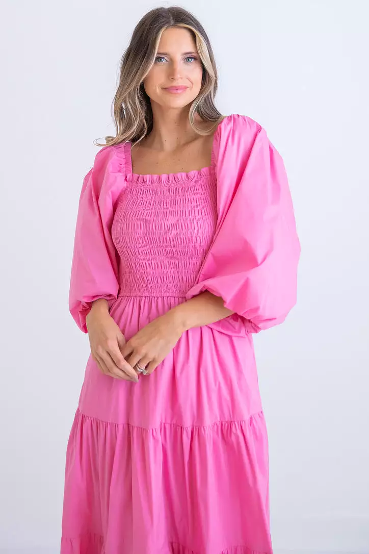 Poplin Smock Maxi Dress