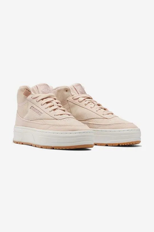 Reebok suede sneakers Club C Geo Mid beige color GV7037