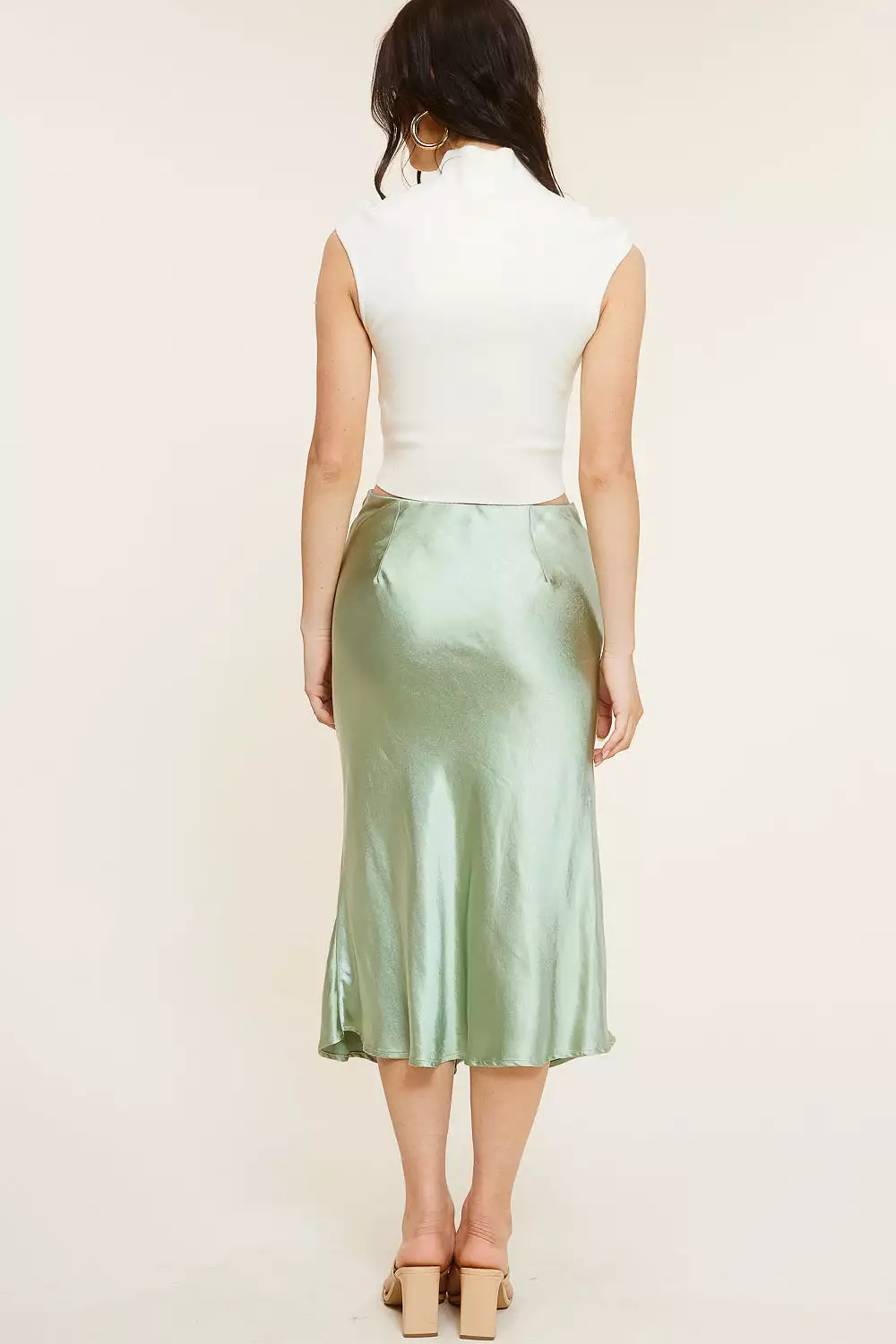 Sage Silk Skirt