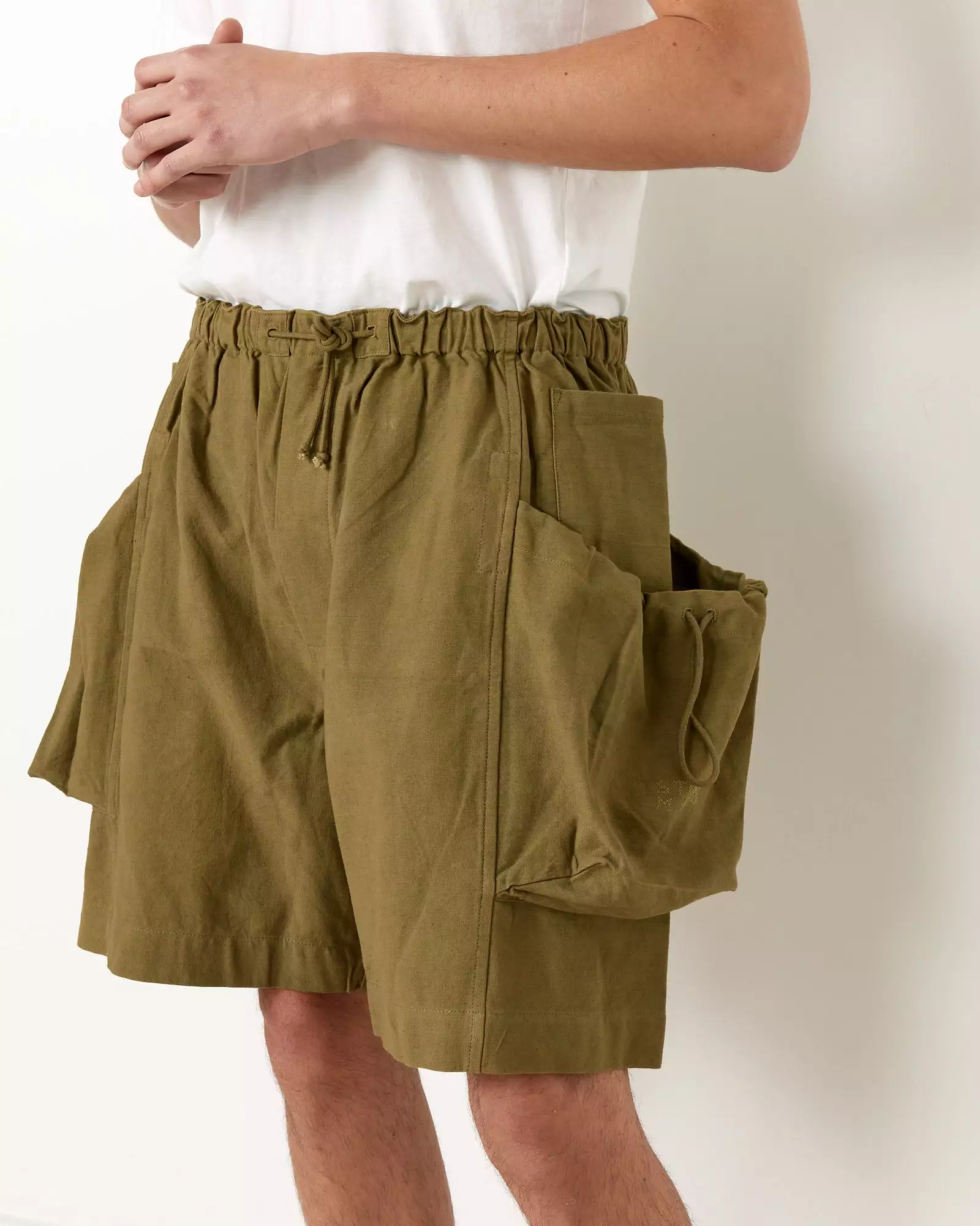 Salt Shorts in Olive Slub