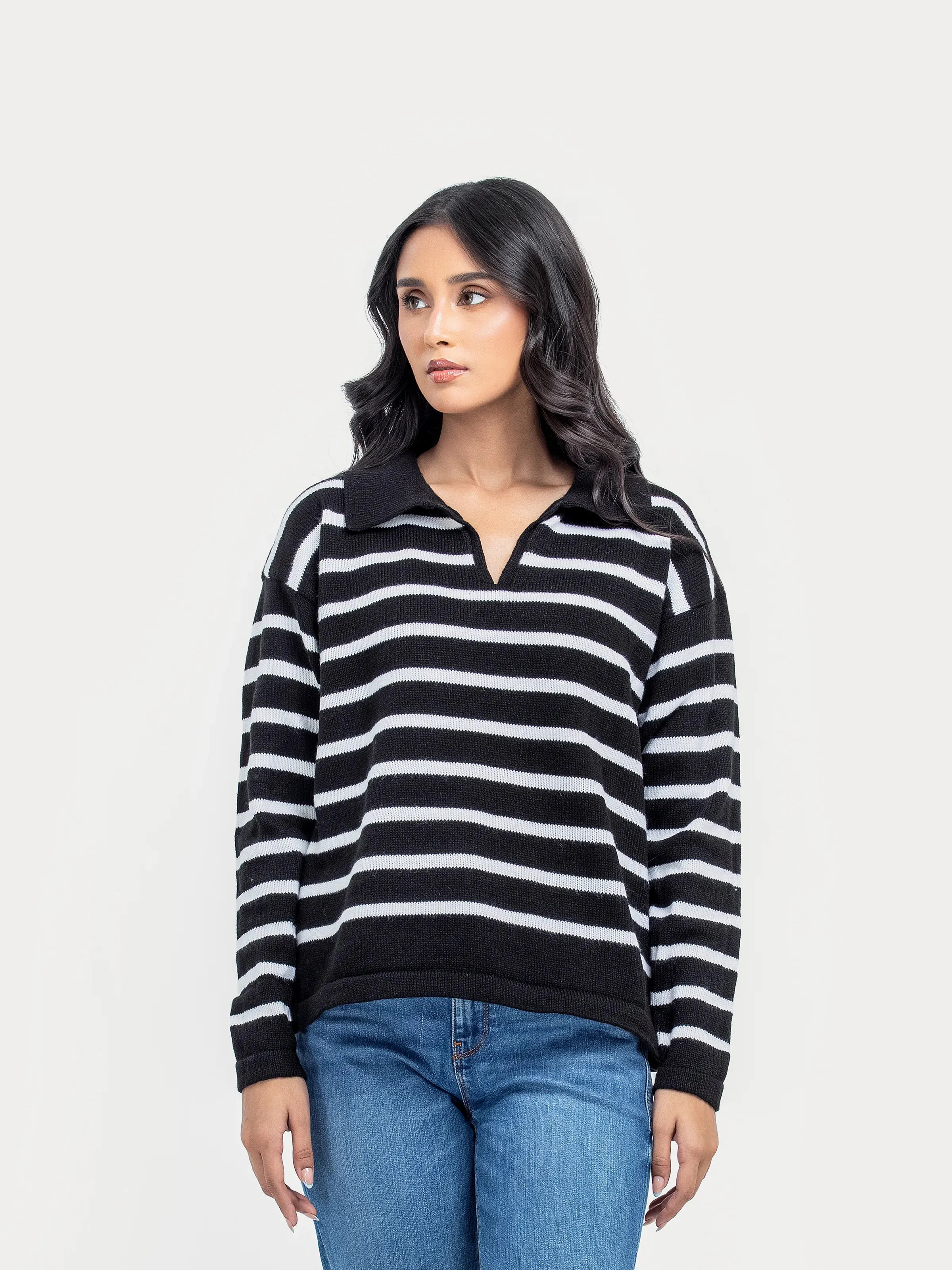 Striped Knitted Sweater - FWTSW24-016