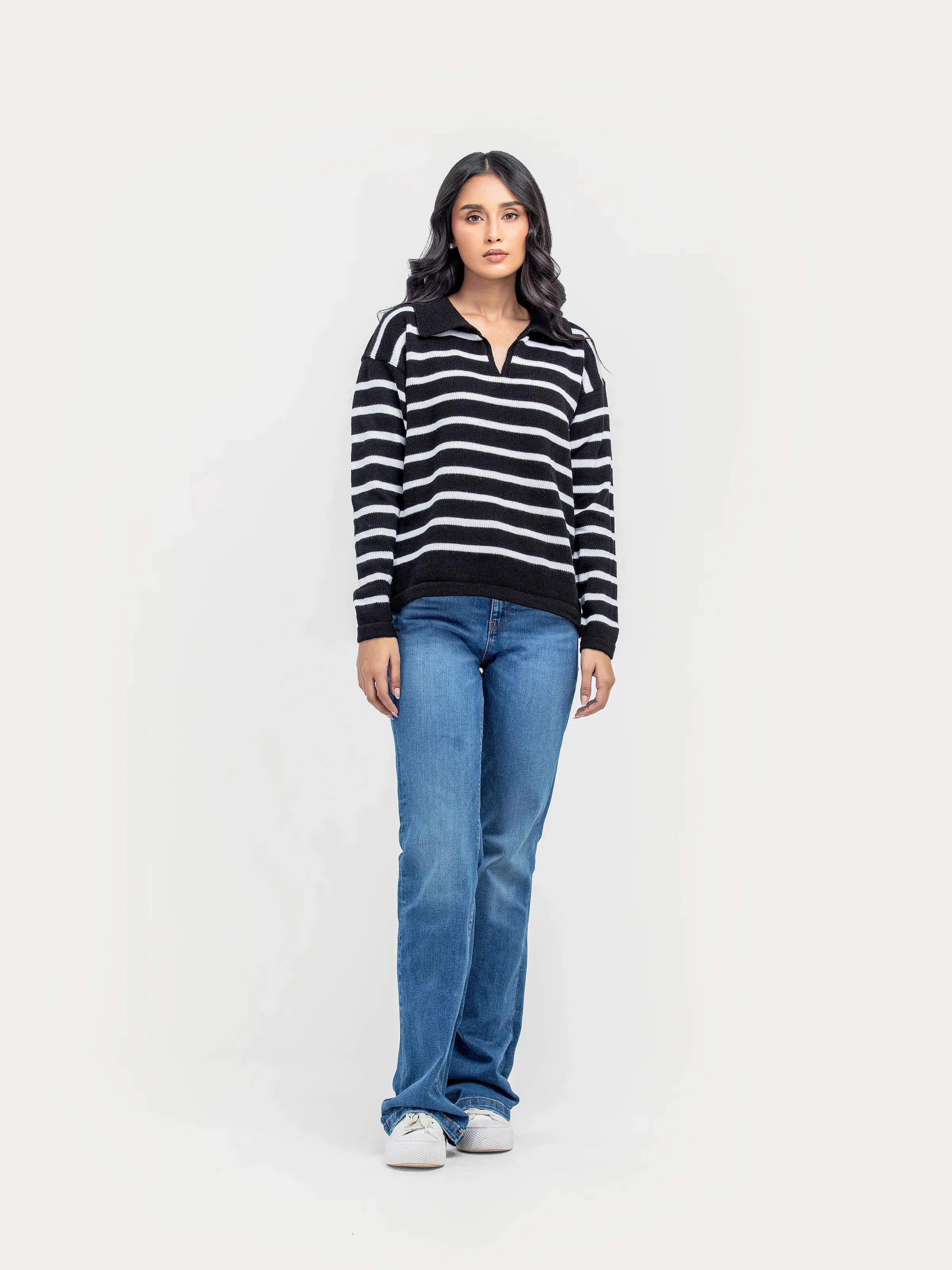 Striped Knitted Sweater - FWTSW24-016