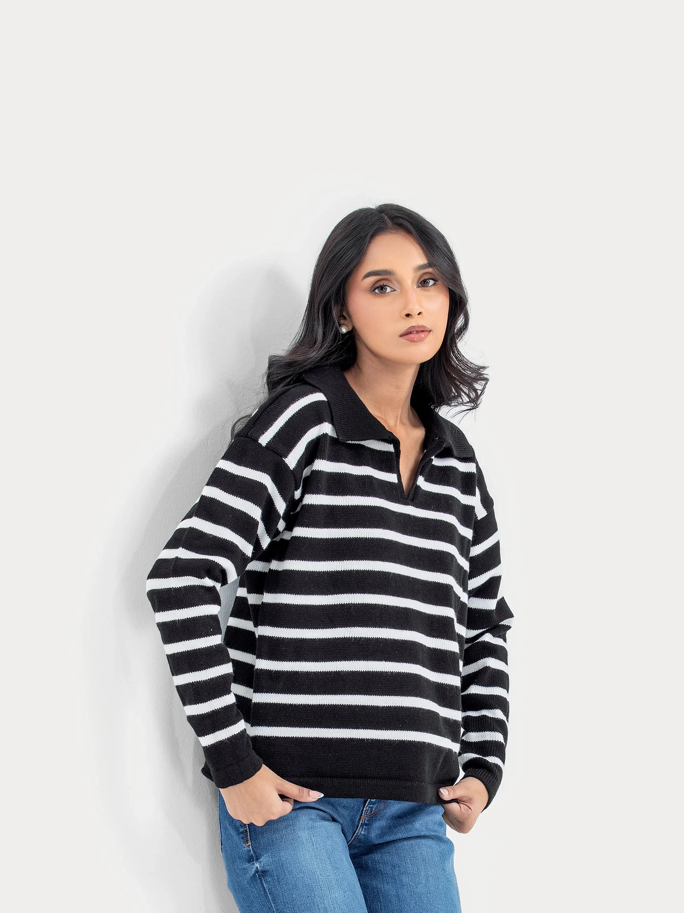 Striped Knitted Sweater - FWTSW24-016