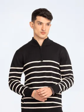 Striped Zipper Sweater - FMTSWT23-021