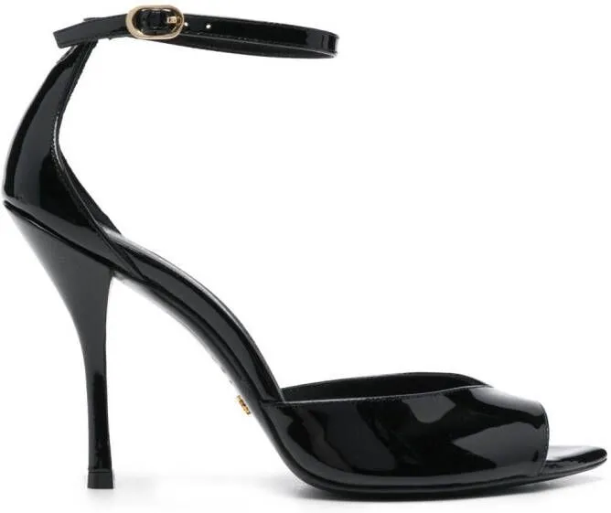 Stuart Weitzman Nudist Point 100mm leather sandals Black