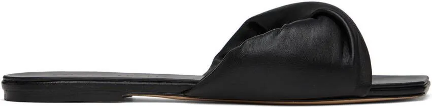 Studio Amelia Black Twisted Front 10 Flat Sandals