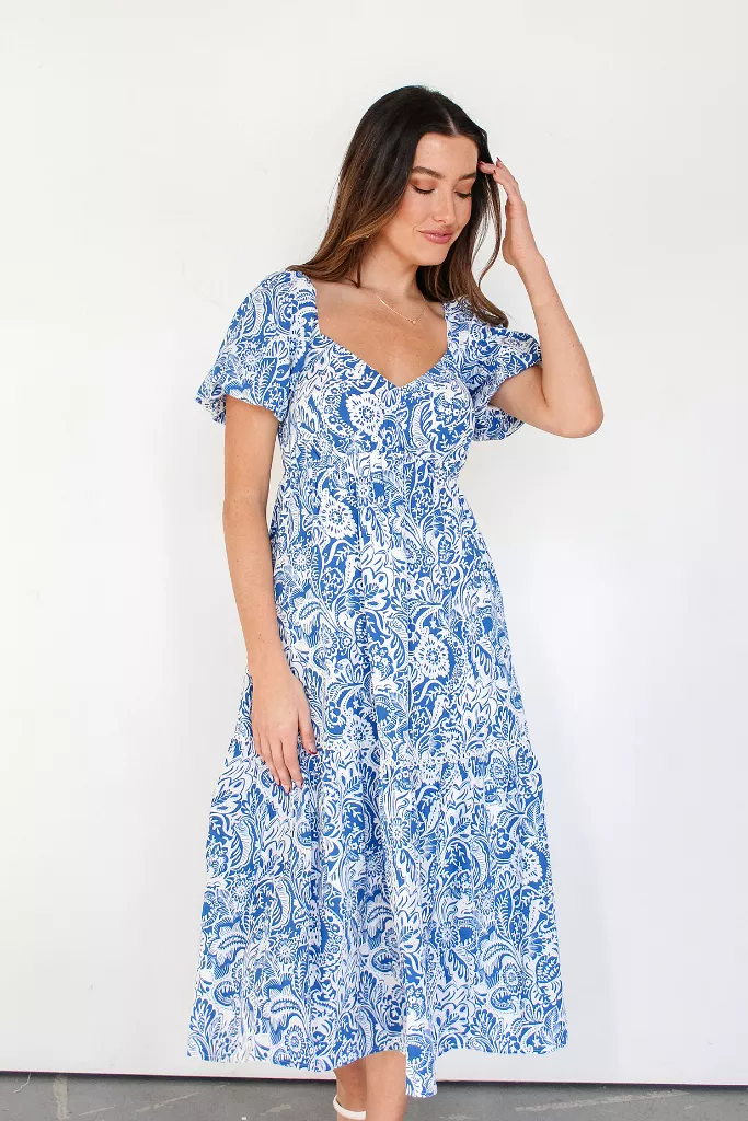 Tea Time Paisley Midi Dress