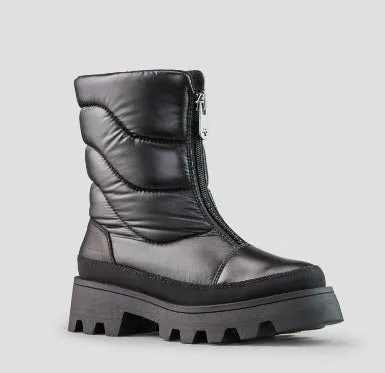 The Center Zip Quilted Nylon Boot in Black