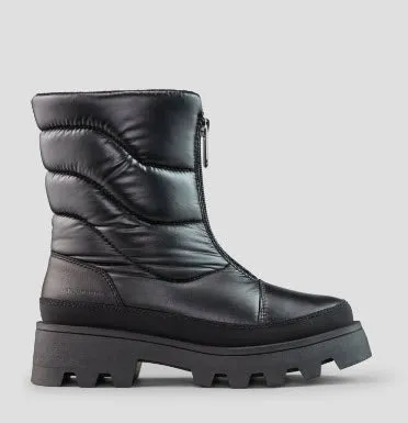 The Center Zip Quilted Nylon Boot in Black