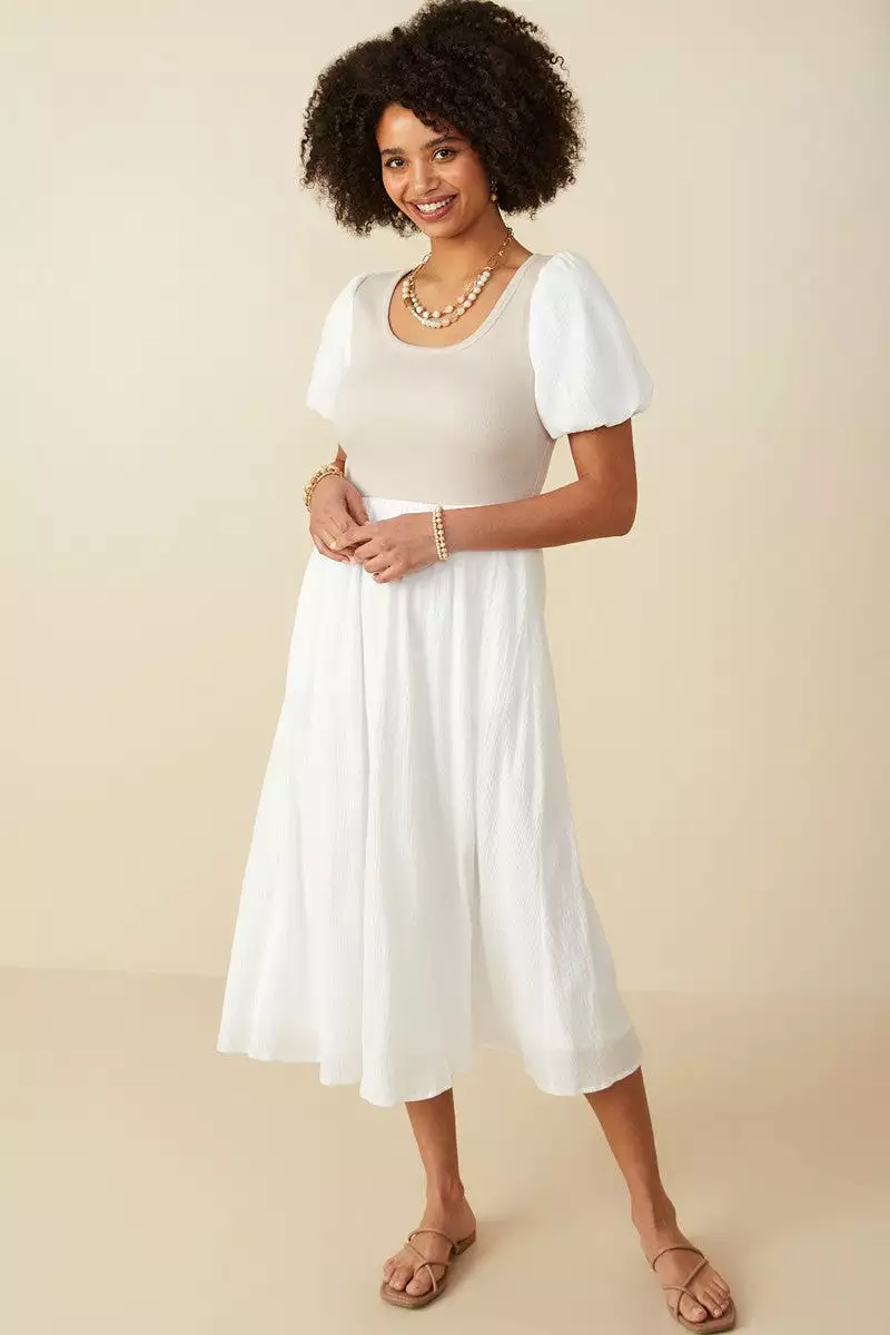 The Mari Ribbed Knit Bodice Dress