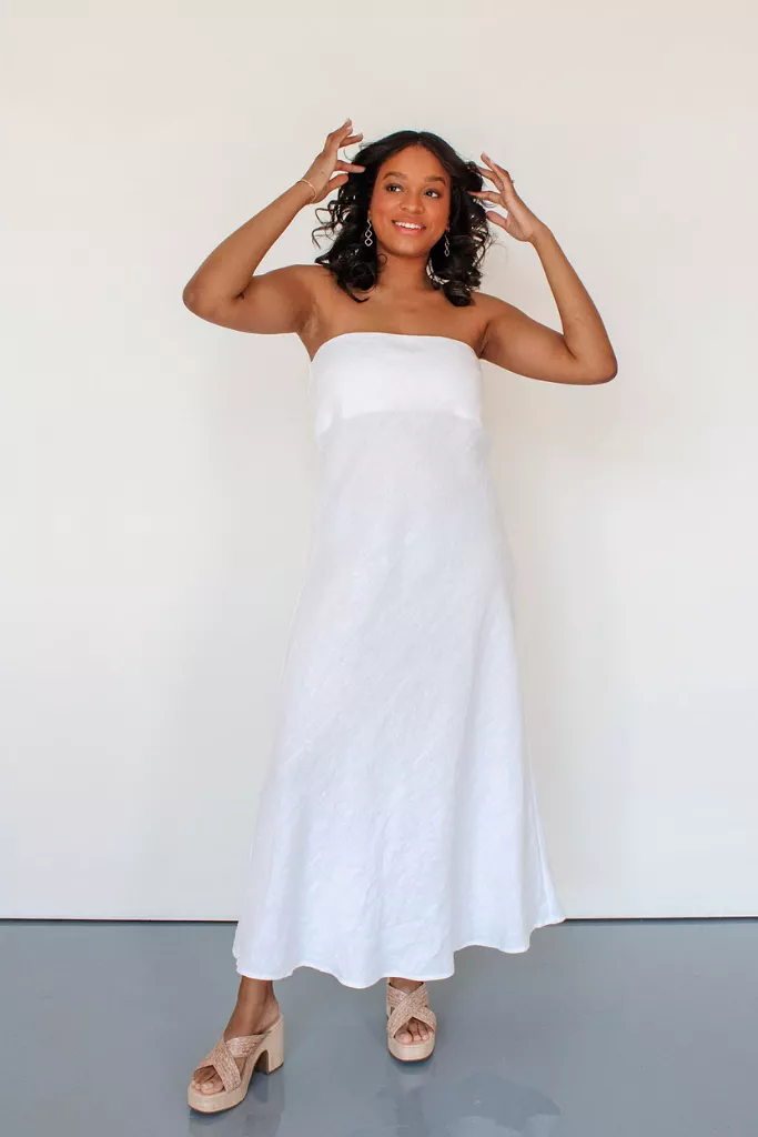 Timeless Moments Linen Maxi Dress