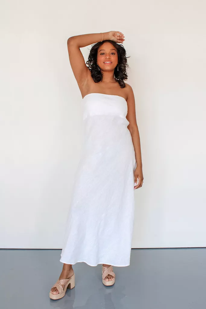 Timeless Moments Linen Maxi Dress