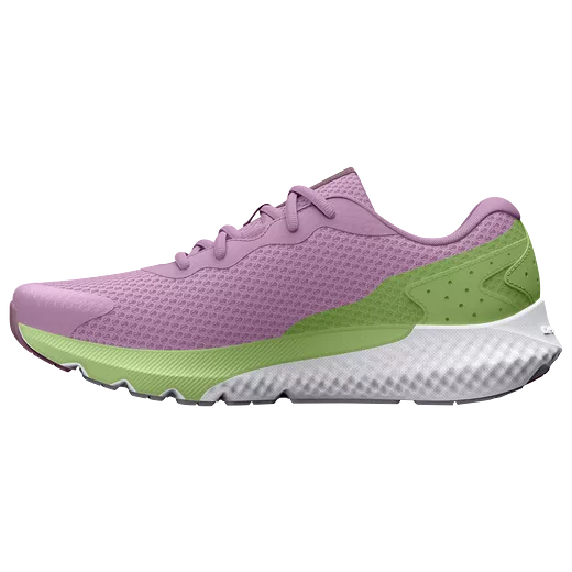 Under Armour Fresh Orchid/Lumos Lime/Misty Purple Charged Rogue 3 Youth Sneaker