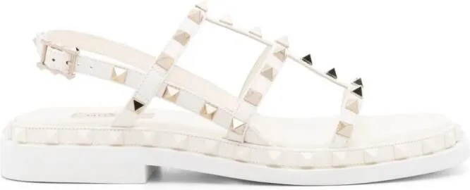 Valentino Garavani Rockstud cage-design sandals White