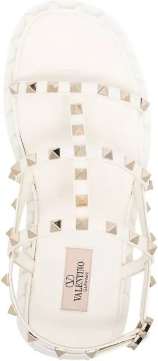 Valentino Garavani Rockstud cage-design sandals White