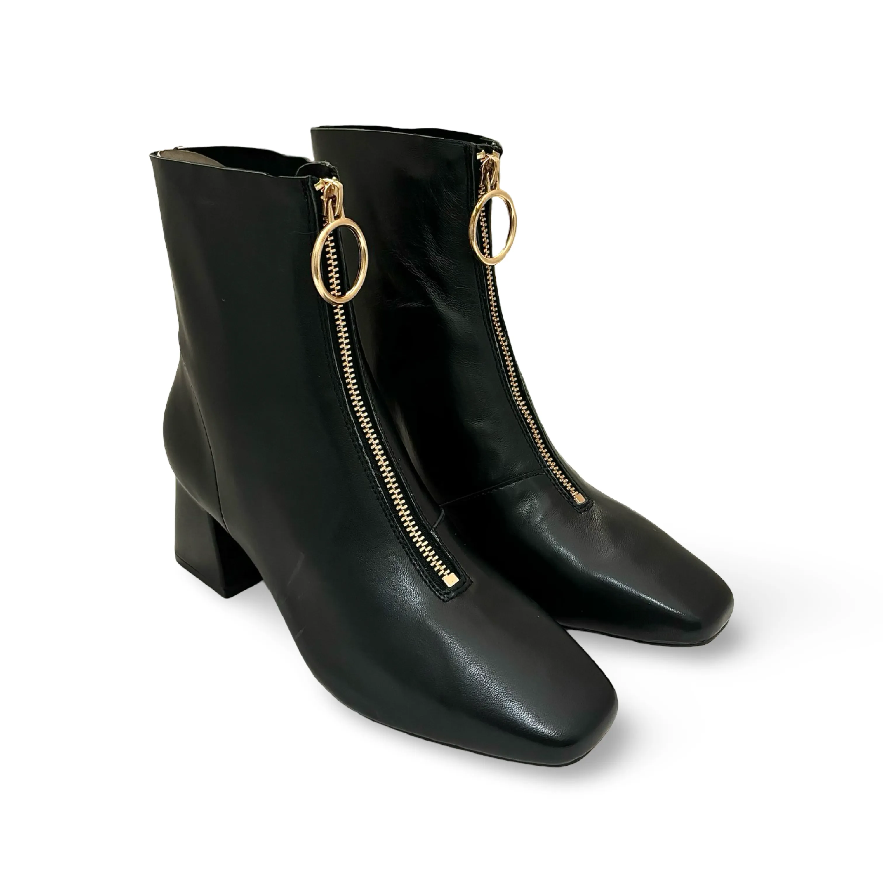 Vella Black Front Zipper Boot