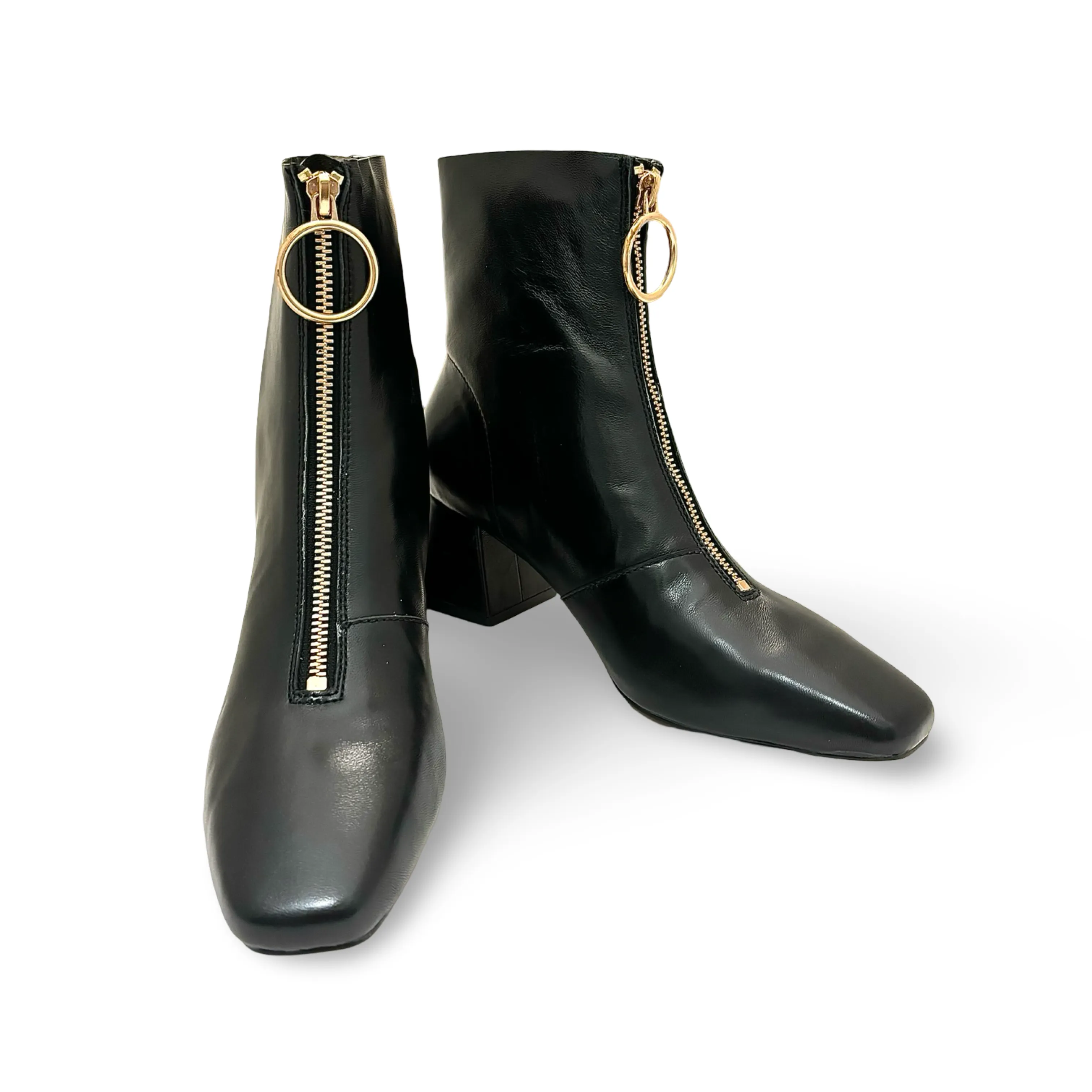 Vella Black Front Zipper Boot