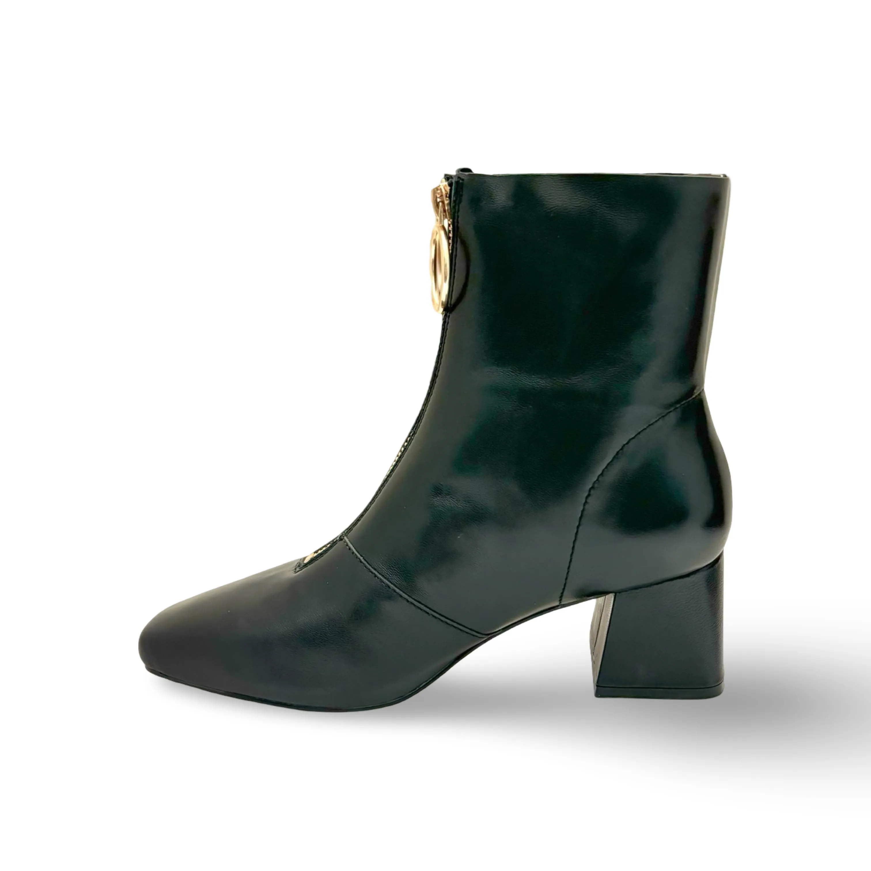 Vella Black Front Zipper Boot